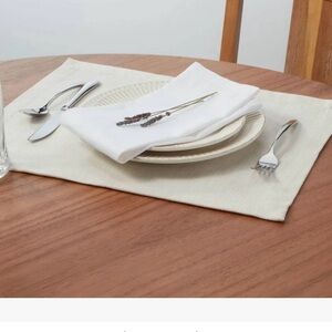 Target Cream Cotton Placemat Set - Neutral Table Linen (6)